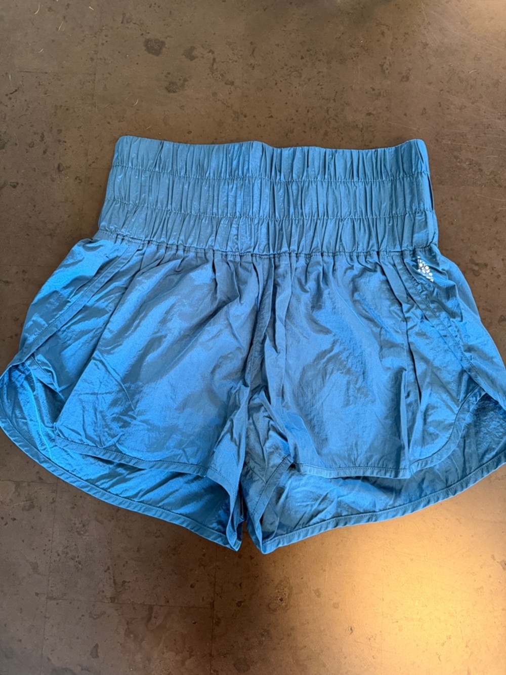 Free People Sky Blue High-Waist Athletic Shorts